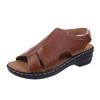 Suministro transfronterizo comercio exterior nueva plataforma sandalias de tacón medio peep toe para mujer estilo étnico punta abierta sandalias de playa estación independiente