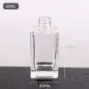 Frasco de Aromaterapia de Vidro 60ml Frasco Dosador Cosmético Transparente Quadrado Alto Difusor de Fragrância de Óleo Essencial Frasco de Aromaterapia Sem Chama