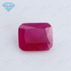 Huagang Gem Chanfro Retangular 5 # Fundo de Areia de Corindo Vermelho Pedra Nua Pequena Octogonal Sintética Rubi Fundo de Areia Jóias