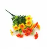 Simulación Transfronteriza Tallo Único 7 Ramas Eucalipto Enredadera de la Mañana Decoración Exterior para Hogar y Patio Flor Artificial Falsa Decoración de Paisajismo