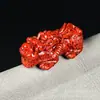 Arena Cristalina de Cinabrio Crudo Pixiu Arena Dorada Púrpura de Alto Contenido Pulsera de Arena Roja Imperial Accesorios Pixiu Venta al por Mayor