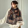 Xale Outono e Inverno Roupa Externa para Mulheres Escritório Sesta Manta Tricotada Imitação Caxemira Franja Comprimento Médio Cachecol Quente Atacado