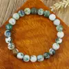Venda Direta da Fábrica Pulseiras de Pedra Natural Transfronteiriças, Pulseiras de Contas de Cristal da Moda e Versáteis, Pulseiras de Contas Elásticas Feitas à Mão