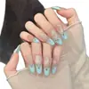 Taiwu [Crepúsculo Azul Marino] Azul Claro Francés Brillo Fino Ojo de Gato Piedra de Strass Pura Hecha a Mano Portátil Manicura Pegatinas para Uñas Postizas