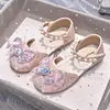 Sandalias para Niñas Zapatos de Princesa de Suela Blanda Nuevo Estilo Verano 2026 Cola de Pez Lazo Pedrería Semisandalias Adecuadas para Edades de 3 a 12 Años