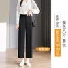 Calça de Terno Aixuan Personalizada para o Dia a Dia de Mulheres, Estilo Fino de Verão, Emagrecedora, Tamanho Grande, Calça Reta de Nove Pontos, Calça Profissional