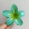 Presilha de Cabelo Flor de Frangipani para Mulheres, Presilha de Tubarão Floral, Acessório Estilo Férias na Praia, Pente de Cabelo, Ornamento de Cabelo, Presilha de Cabelo