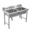 Fregadero Comercial de Acero Inoxidable 304 de Una Dos Tres Ranuras Lavabo Escolar Cocina Comedor Lavado de Platos Desinfección Hogar