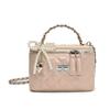 Bolsa feminina 2025 nova bolsa caixa prateada bolsa estilo pequeno perfumado bolsa com textura de moda bolsa de corrente bolsa pequena de ombro mini