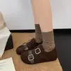 Zapatos Birkenstock Retro para Mujer 2026 Otoño Nuevos Correa con Doble Hebilla Uso Bidireccional Zapatos de Mujer Ante Interior Elevador Zapatos sin Cordones Mocasines