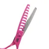 Tijeras de Peluquería Pintadas de Rosa, Tijeras para Cortar el Cabello, Tijeras Planas, Tijeras para Flequillo, Tijeras Entresacadoras, Tijeras de Astas, Tijeras de Espina de Pescado, Tijeras Entresacadoras Sin Costura