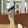 Estilo Coreano Novo Estilo Alto Top com Capuz Moletom Moletom Feminino Personalizado Rua Solto Design de Estudante do Ensino Fundamental