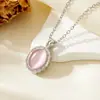 Collar Transfronterizo de Moda con Colgante de Gota de Agua para Mujer, Cadena Redonda de Acero Inoxidable Incrustada con Diamantes, Collar de Clavícula Dulce y Lujoso de Gama Alta
