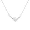 Collar de Plata de Ley S999 para Pie Plata de Corea del Sur INS Personalidad Cuentas Colgante Simple en Forma de V Collar Estilo Elegante Collar para Mujer