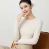 26 Suéter de punto fino de alta calidad para mujer, cuello redondo, lavable a máquina, corte ajustado, perfecto como capa base fina, transfronterizo