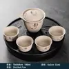 Conjunto de Chá Kung Fu com Bandeja, Conjunto Pequeno, Um Bule e Quatro Xícaras, Portátil para Casa, Dormitório, Hotel, Design Simples