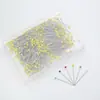 Alfileres de cabeza de vidrio de colores, 38 mm, para patronaje y posicionamiento de prendas, 500 piezas por caja, alfileres de cabeza de perla de vidrio de un solo color, en caja