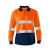 Camisa polo de manga larga con tira reflectante de alta visibilidad, ropa de trabajo, ropa de protección laboral, ropa de seguridad para trabajos al aire libre, ropa de ingeniería para obras de construcción, se puede imprimir