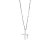 Estilo Minimalista Europeu e Americano para o Dia a Dia Pingente Cruz Geométrica Inlaid com Diamante Colar de Prata Esterlina s925 Joias Transfronteiriças para Mulheres Atacado
