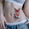 Adesivos de Tatuagem Estilo Europeu e Americano para Suprimento Transfronteiriço, Adesivos de Tatuagem de Borboleta Colorida, Adesivos de Tatuagem de Flores para Braço, Meio Braço, Cintura, Panturrilha