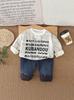 Traje de Otoño e Invierno para Bebé Niño 2025 Nueva Ropa para Niños Niño Guapo Casual Terciopelo Engrosado Sudadera Conjunto de Dos Piezas Moderno