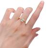 Joia Mu Jing Prata S925 Diária Leve Luxo Pequenas Gotas d'Água 6*9mm Diamante Branco Raydion Anel Feminino Moda Joker