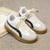 2026 Primavera/Outono Nova Cor Color Block Sapatos de Treino Alemães Femininos de Fundo Plano Moda Versátil Sola Macia Antiderrapante Sapatos de Plataforma Esportivos Casuais Sapatos Individuais
