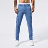 Pantalones Casuales de Trabajo Versátiles Multibolsillos para Hombre Estilo Transfronterizo ins Ajuste Delgado Elástico Cónico Pantalones de Trabajo para Hombre Pantalones de Comercio Exterior para Hombre