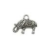 Colgante de aleación vintage de 15 elefantes, para pulsera, collar, colgante, cabeza de elefante, animal hueco, accesorios de joyería transfronterizos.