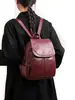 Mochila transfronteriza de cuero suave para mujer, bolsa de trabajo con sensación de alta gama, moderna y versátil, color sólido, mochila pequeña simple para viajes