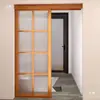 Puerta de celosía estilo japonés puerta corrediza puerta de cristal de cocina mampara puerta corrediza madera maciza baño puerta de granero riel colgante puerta