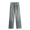 Colección de primavera 2026 para mujer TAOP&ZA: Pantalones vaqueros largos de pierna ancha, tiro medio, estilo europeo y americano, número de estilo 6045129