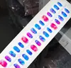 Arte de uñas lindo sin ojo de gato para uso diario en uñas cortas, parche de arte de uñas de dibujos animados desmontable, 30 piezas