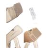 Sandalias de Verano para Mujer sin Cierre 2026 Nuevo Estilo Punta Cuadrada Tacón Grueso de Cristal Transparente Sexy Zapatos de Tacón Alto Sandalias Elegantes