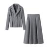 Aliexpress Primavera Nuevo Traje de Chaqueta y Falda de Manga Larga de Solapa Simple Ajustado Conjunto de Lana para Mujer Africana