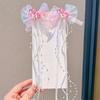 Presilha de Cabelo Infantil JK Laço Presilha Bico de Pato Fofa Presilha Atrás da Cabeça Acessórios de Cabelo de Princesa Uniforme JK Tecido Xadrez Grampo de Cabelo