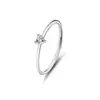 Anillo Nuevo Ultra Fino de Plata de Ley S925 Anillo Plano de Arco de 1 mm Incrustado con Circonita de Corazón Anillo de Dedo de Alta Calidad Shein