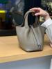 Bolsa Cesta de Couro Tc de Primeira Camada de Alta Qualidade de Couro Integral, Bolsa Saco Simples e Elegante Versátil, Bolsa em Formato de Saco de Grande Capacidade