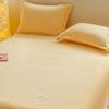Sábana de Terciopelo de Leche Engrosada de Invierno de Una Pieza para Dormitorio Individual Doble Cama Grande Volante Terciopelo Coral Funda de Almohada para Cama Juego de Tres Piezas