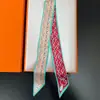 Bufanda de corbata estampada delgada de nuevo estilo para mujer, bufanda larga estrecha de seda estilo coreano para combinar con camisas, accesorio envolvente de moda