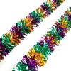 Nuevo Carnaval morado dorado verde tres colores pieza redonda tira de lana decoración festiva tira de color Guirnalda tira de lana de rubia