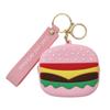 Monedero de silicona con forma de hamburguesa para guardar llaves, diseño creativo, minillavero colgante para parejas, cartera pequeña, llavero colgante