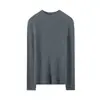 Otoño e Invierno 2025 Cuello Alto Medio Tejido 100% Cachemira Pura Ropa Interior Suave y Sedosa para Mujer Top Elegante de Corte Ajustado