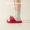 Pantuflas de Manzana de Dibujos Animados para Mujer Verano Moda Exterior Sandalias Hogar Hogareño Eva Suela Suave Antideslizantes Pantuflas para Mujer Lindas