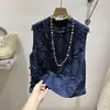 Camisa sin mangas Fengxiangyunsha para mujer con chaleco abotonado, nuevo modelo de otoño 2025, camisa de nuevo estilo chino con cuello diagonal, top único