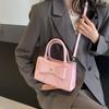 Bolsa de mão de moda estilo coreano feminina 2024 nova tendência doce laço pequena quadrada bolsa de ombro transversal de nicho