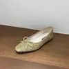 Zapatos Planos Brillantes Estilo Hada Coreano 2026 Modelo Nuevo Boca Baja Estilo Chanel Lentejuelas Nicho Suela Suave Zapatos de Ballet