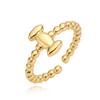 Australia, Europa antigua y Estados Unidos anillo abierto de 26 letras inglesas chapado en cobre simple de oro de 18 quilates anillo joker de nicho femenino