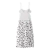Ropa de Mujer Transfronteriza Estilo Resort Europeo y Americano Moda Francesa Vestido Midi de Tirantes con Parches de Lunares 3152359