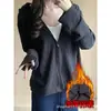 Sudadera con capucha casual estilo coreano para mujer, nuevo modelo de otoño 2026, chaqueta holgada y versátil, top tipo cárdigan con cremallera elegante